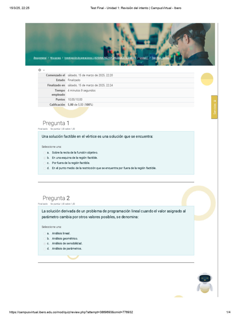 Test Final: Investigación de Operaciones I | PDF | Programación lineal ...