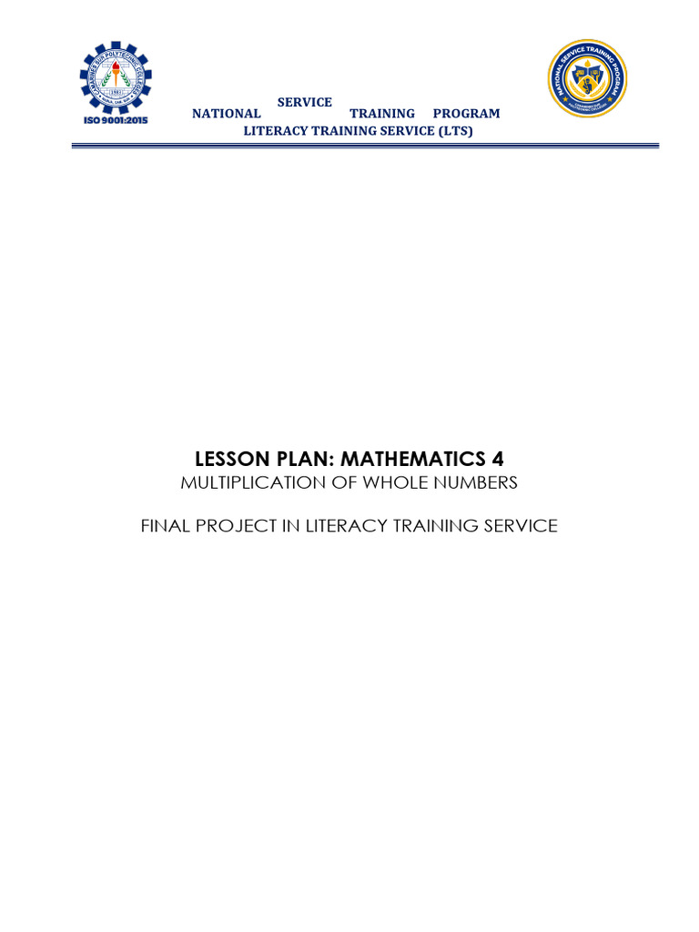 4th Grade Math Lesson Plan: Multiplication | PDF | Multiplication ...