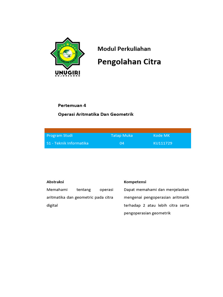 Operasi Aritmatika pada Citra Digital | PDF