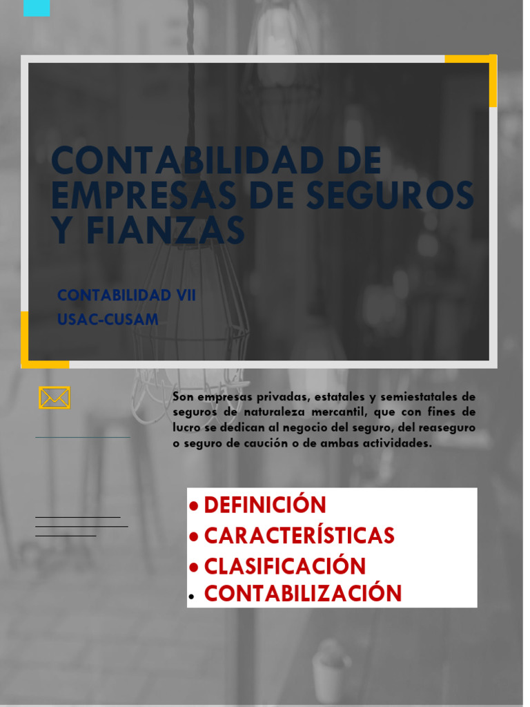 Contabilidad de Seguros y Fianzas | PDF | Póliza de seguros | Seguro