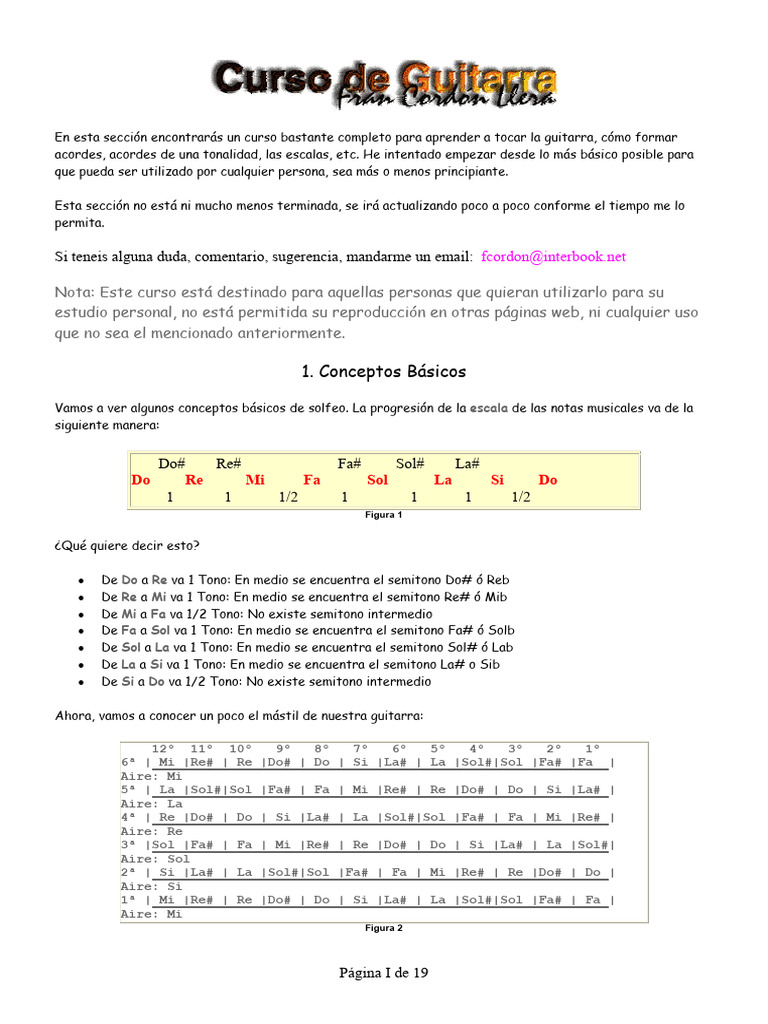 Curso Básico de Guitarra para Principiantes | PDF | Acorde (Música ...