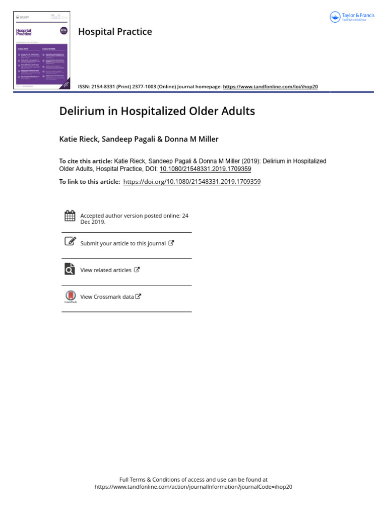 AWOL Score for Delirium Assessment | PDF | Antipsychotic | Sleep