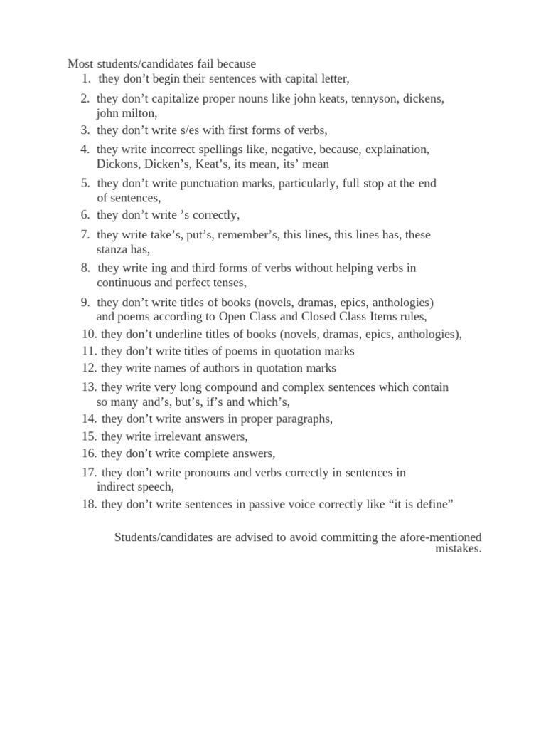 Most Common Mistakes That Students Make PDF