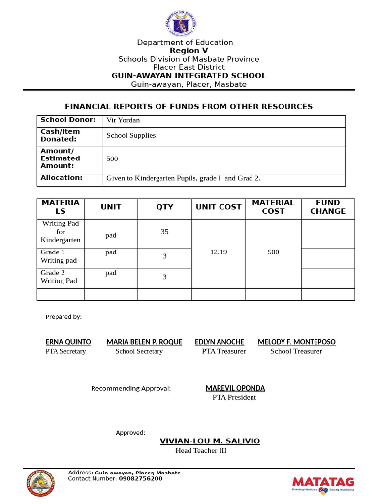 Approved Financial Reports From Other Sources | PDF