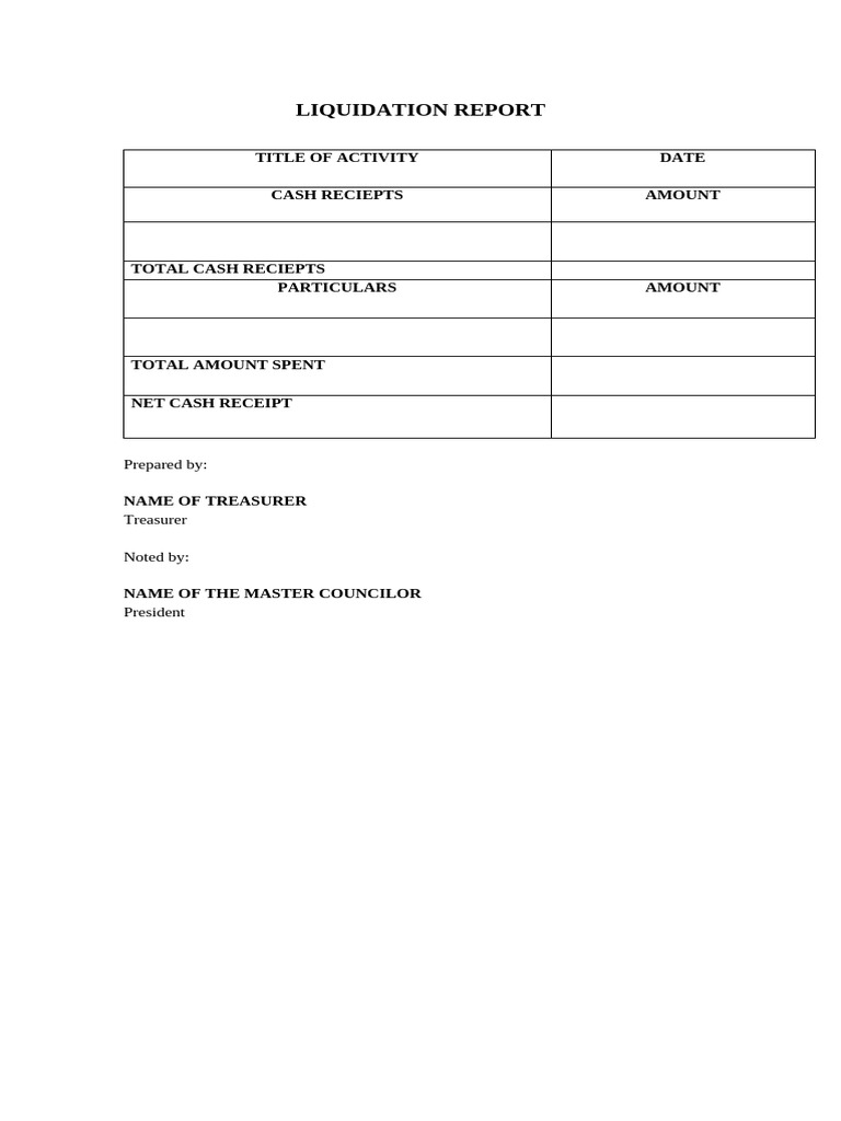 Liquidation Report Summary | PDF