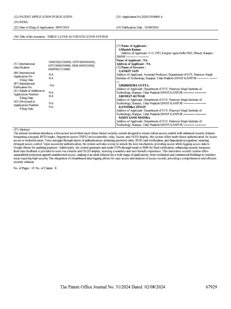 Certificate - Three Layer Authentication System | PDF