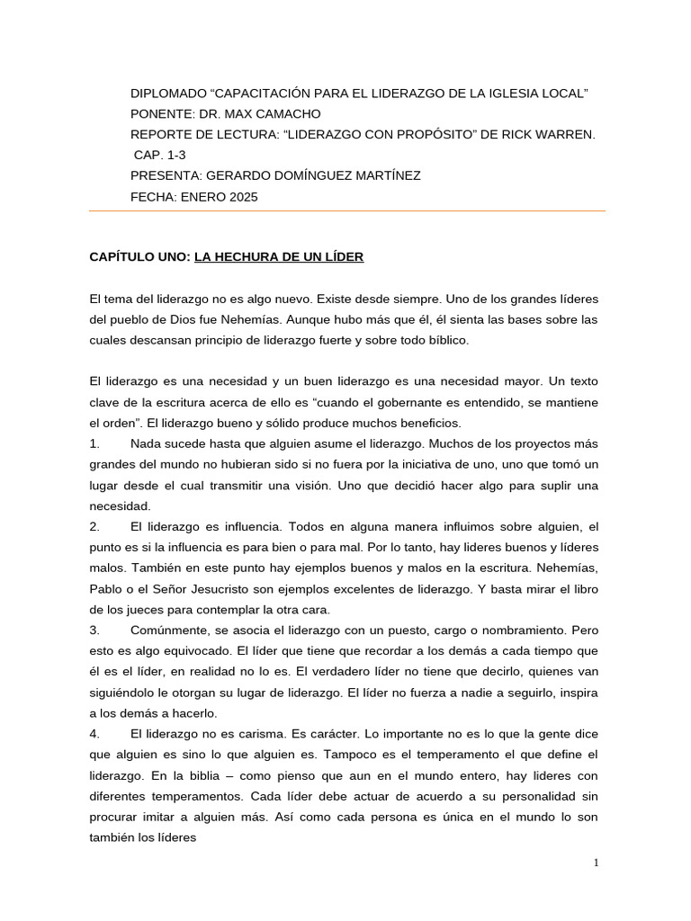 Liderazgo Efectivo en la Iglesia Local | PDF | Oración | Liderazgo