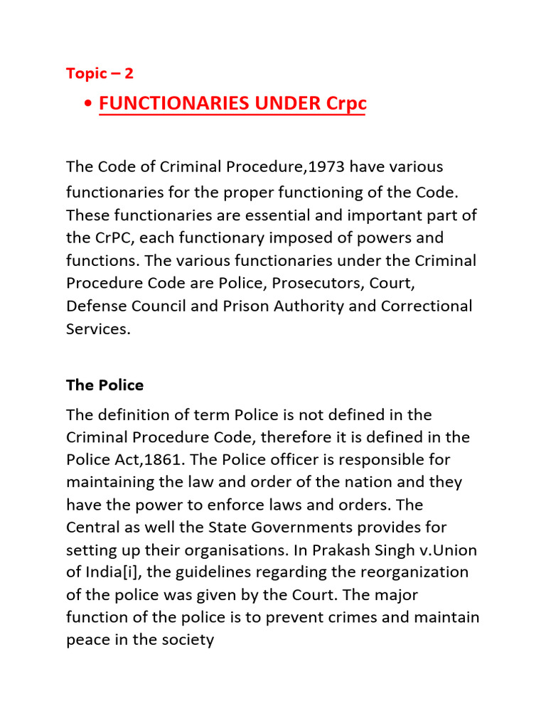 Crpc Notes Module 1 1 Pdf Editted Pdf Prosecutor Political Law