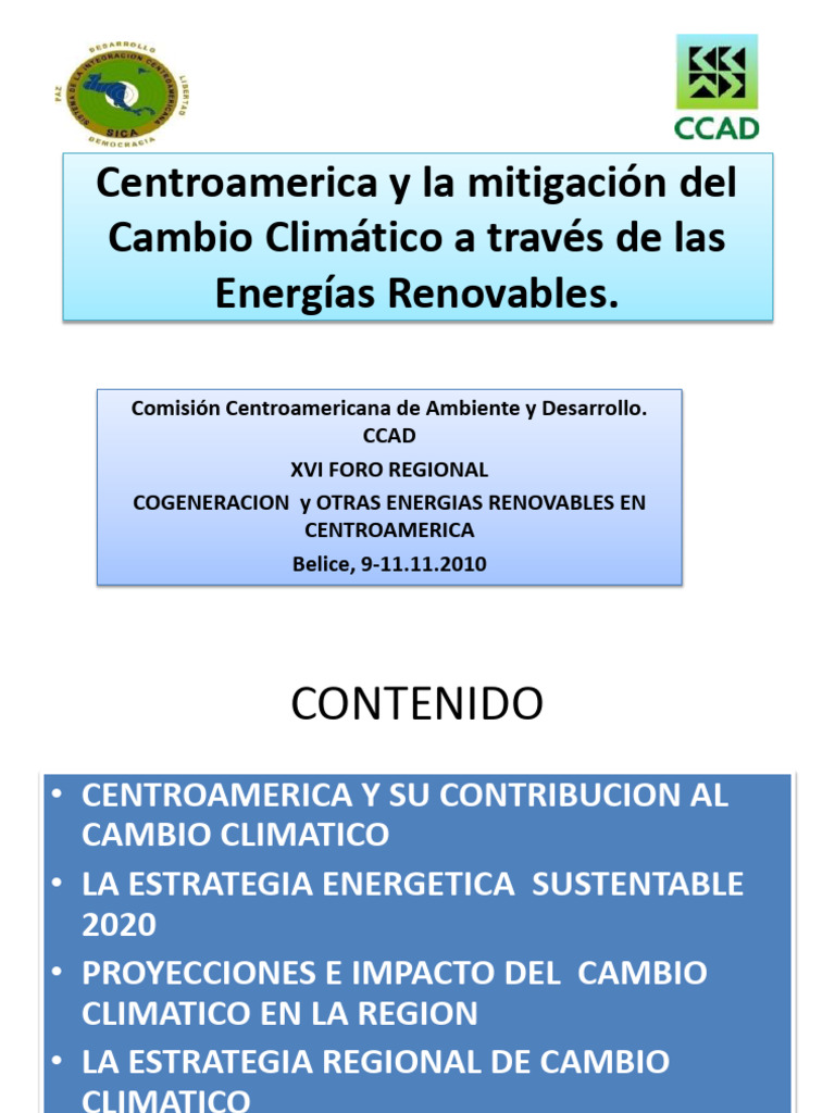 Energías Renovables y Cambio Climático en CA | PDF | Mitigación del ...