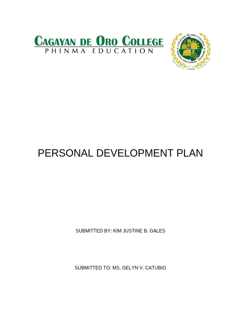Personal Development Plan Overview | PDF | Time Management ...