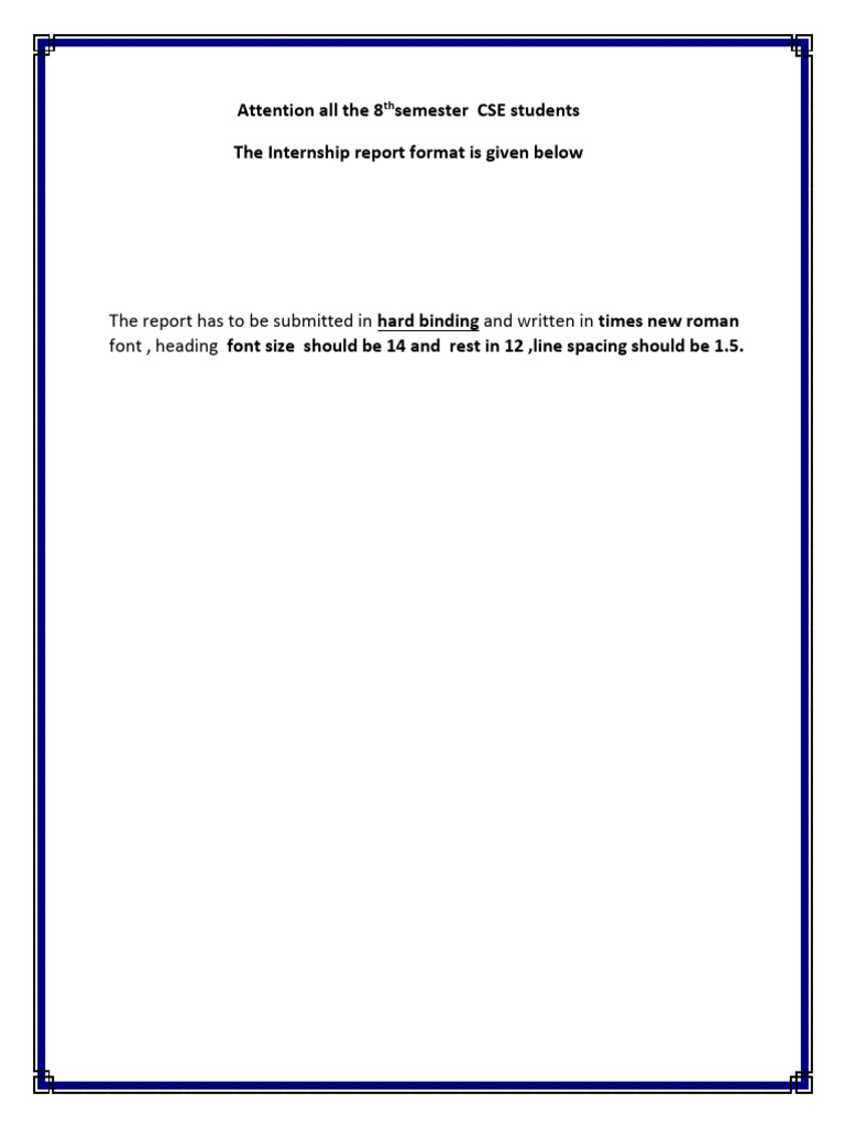 Internship Report Format Pdf Computing Computer Science