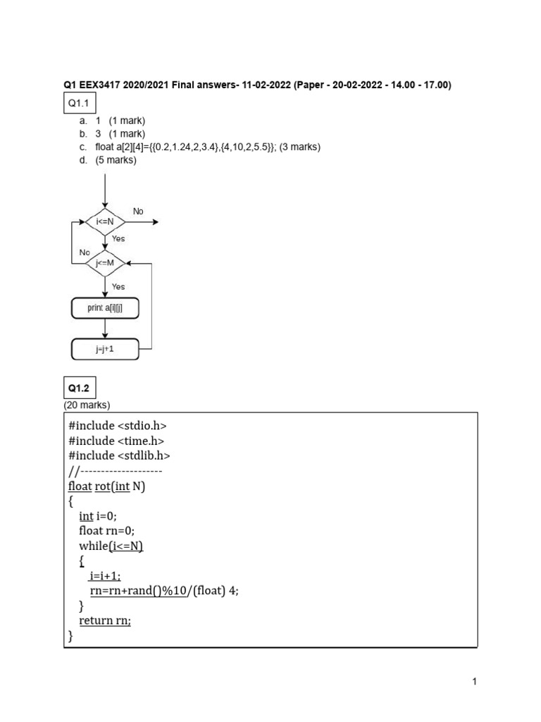 EEX3417 2020-2021-Final Answers | PDF | Computer Programming | Computing