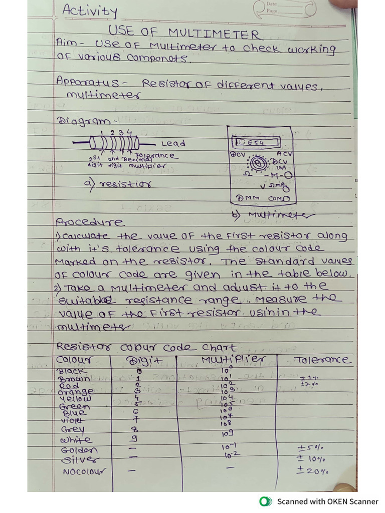 Activity - Use of Multimeter | PDF