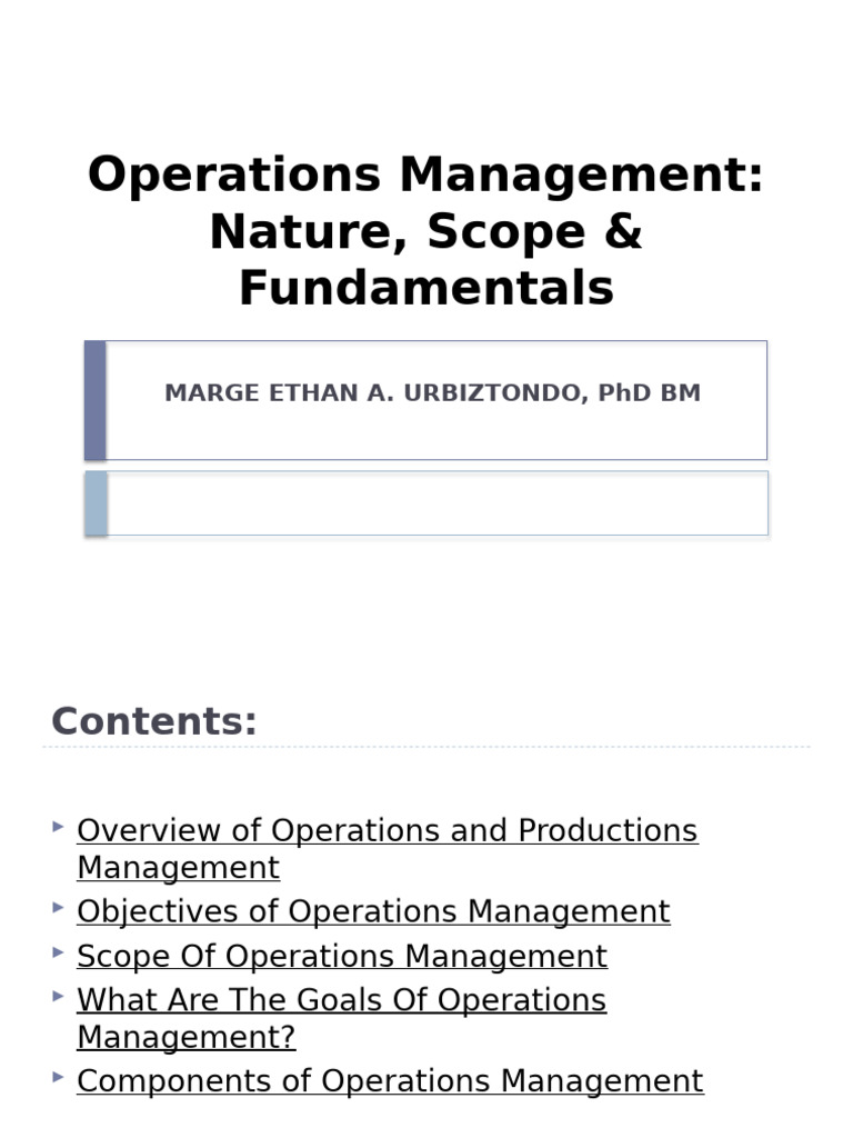 Chapter 1 Operations Management | PDF | Operations Management | Project ...