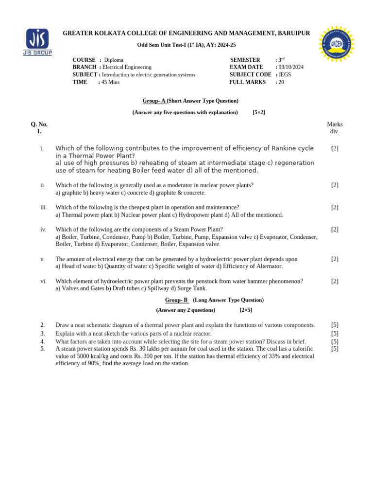 Introduction to Electric Generation Systems | PDF | Power Station | Steam