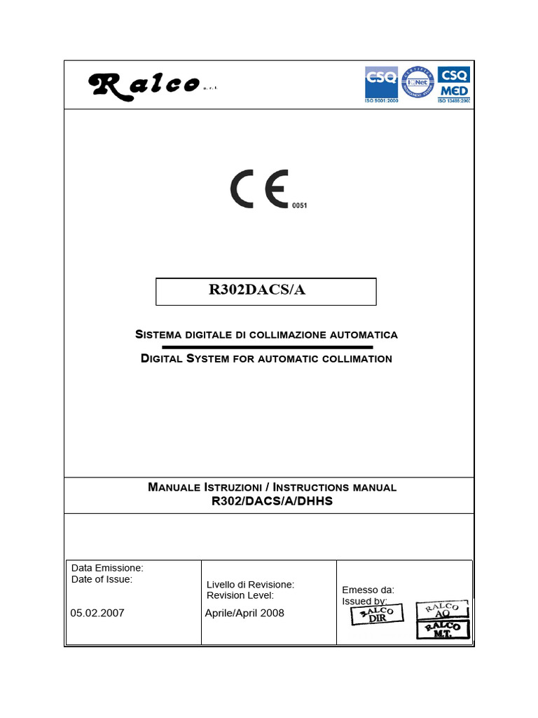 R302DACS Automatic Collimator Manual | PDF