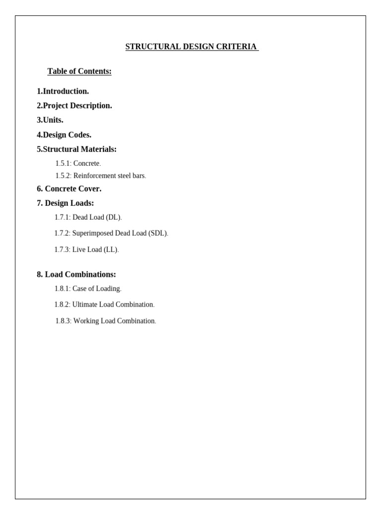 Structural Design Criteria Overview | PDF | Concrete | Reinforced Concrete