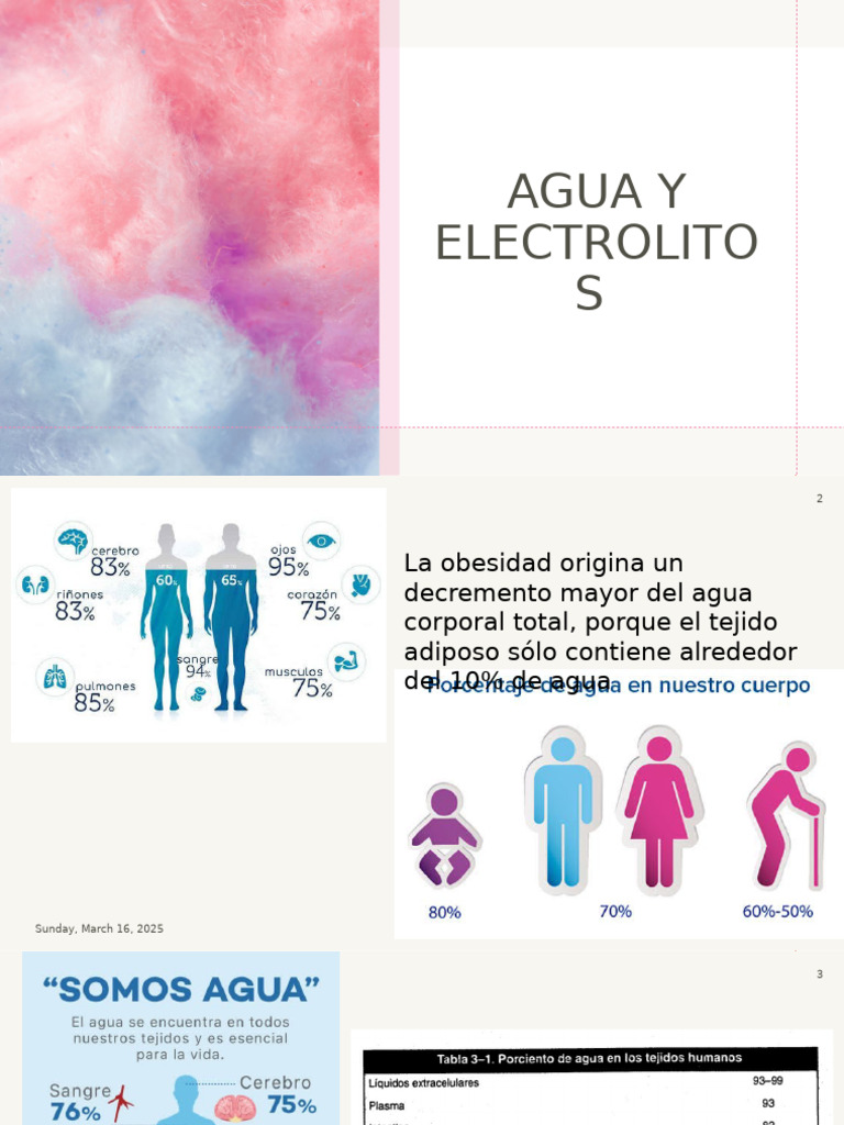 Agua y electrolitos en el cuerpo humano | PDF | Sodio | Potasio