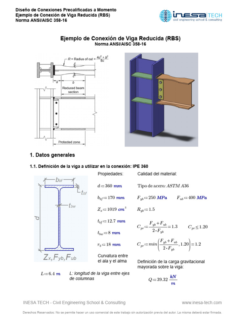 Diseño de Conexiones AISC 358-16 | PDF | Columna | Física Aplicada e ...
