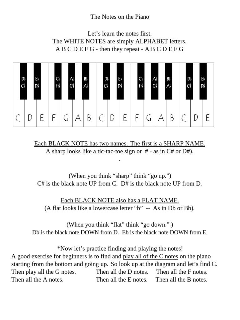 Piano Note Basics for Beginners | PDF