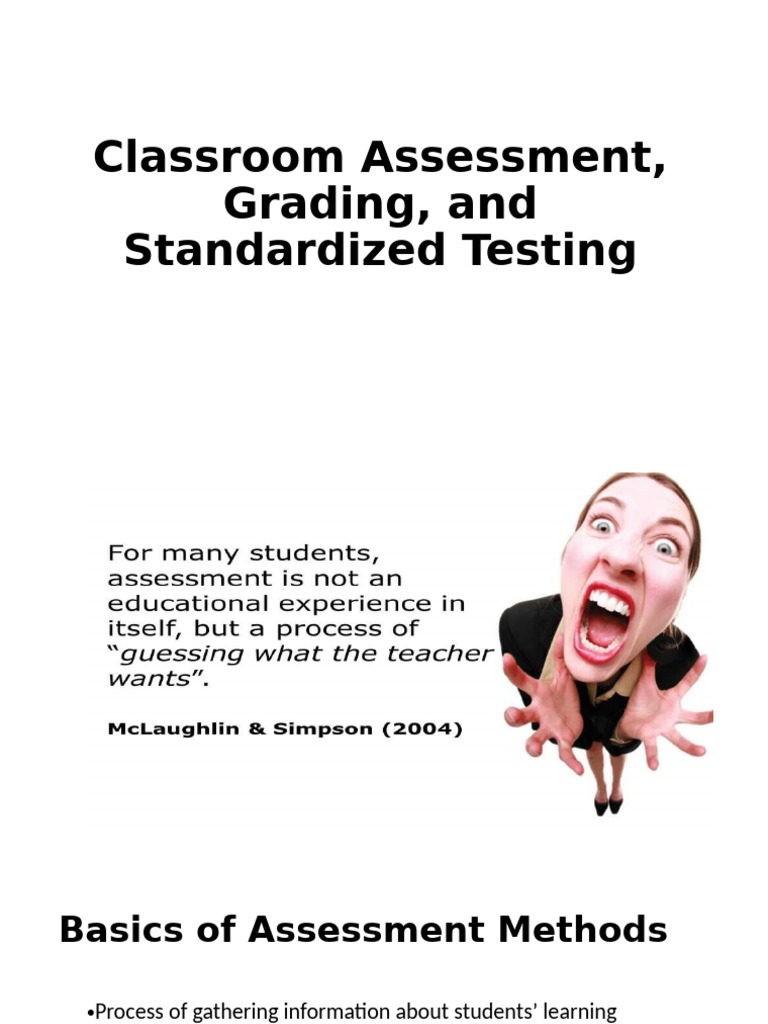 Classroom Assessment And Grading Methods Pdf Educational Assessment