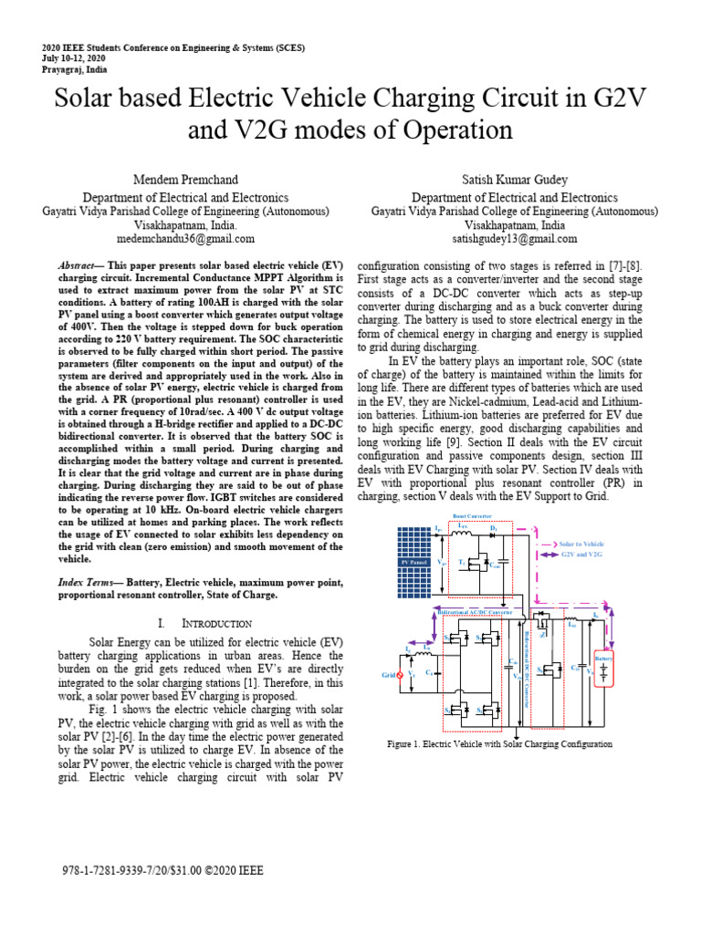 Solar EV Charging Circuit Design | PDF | Photovoltaics | Capacitor