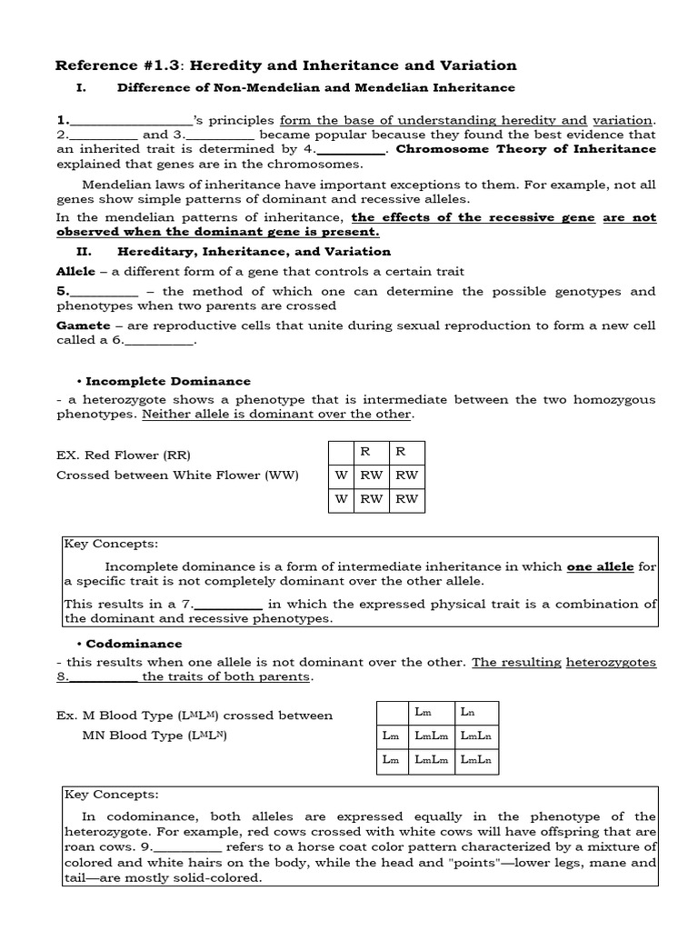 Reference 1.3 Reference 1.5 Science9firstquarter | PDF | Dominance ...