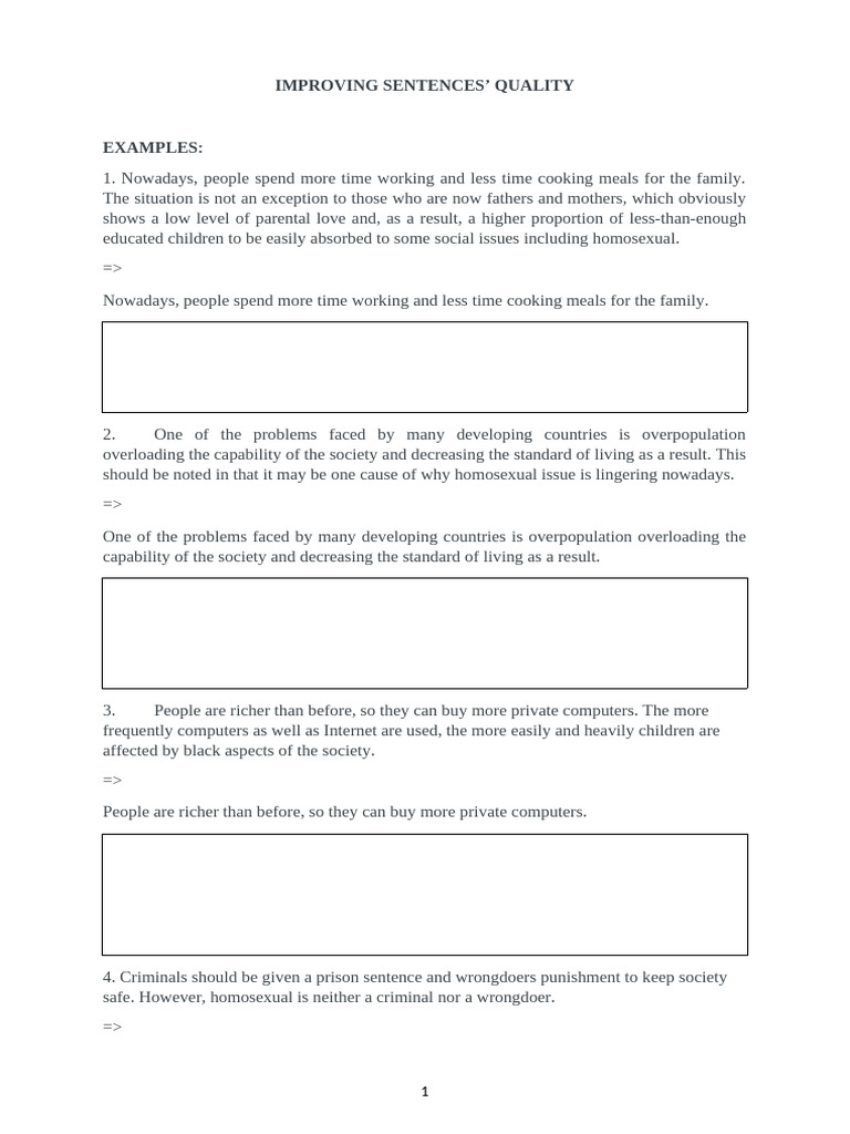 FORMAL - Sentence Quality - Ss | PDF | Syntax | Linguistics