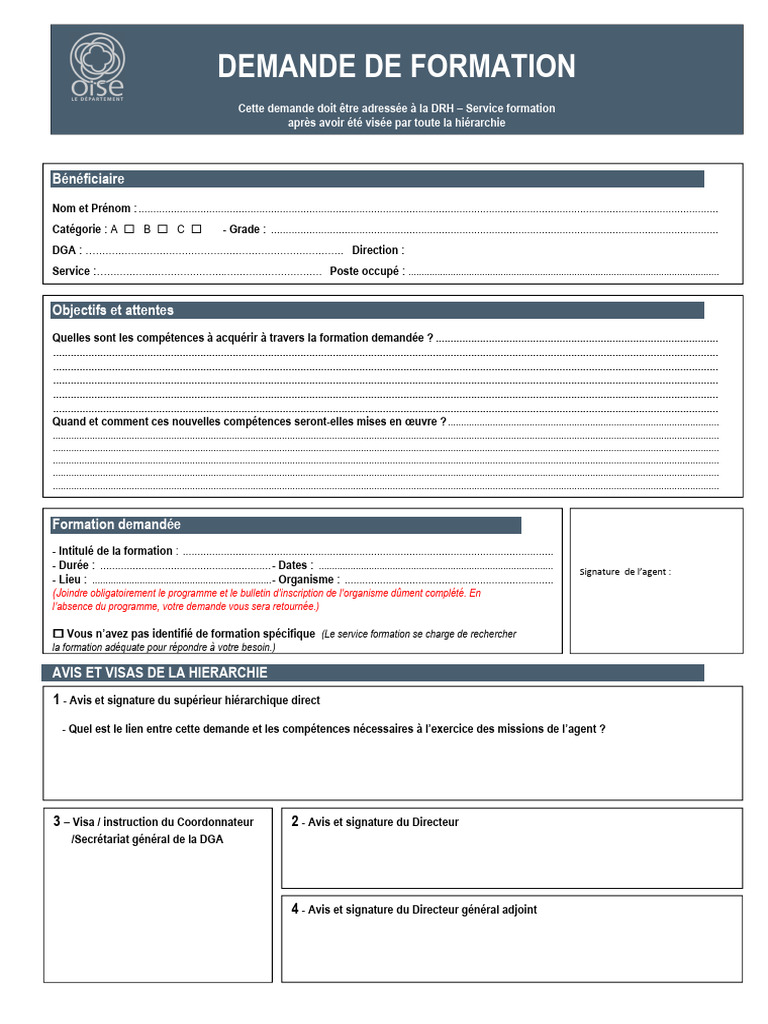 Demande de Formation Professionnelle | PDF