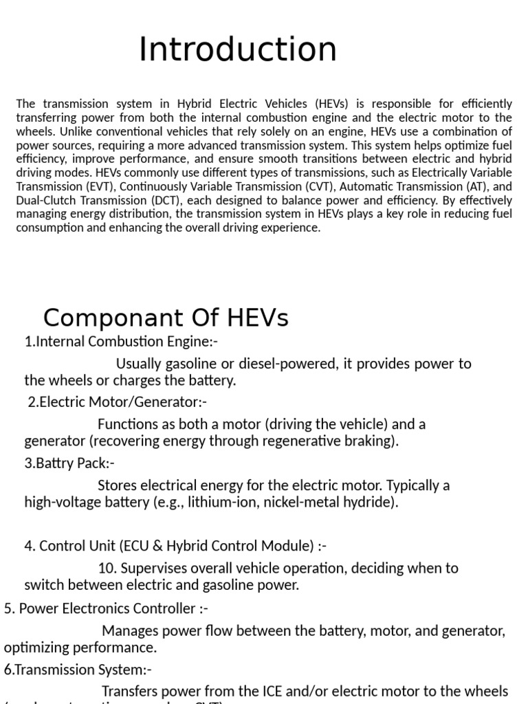 HEV Transmission System Overview | PDF | Hybrid Vehicle | Hybrid ...