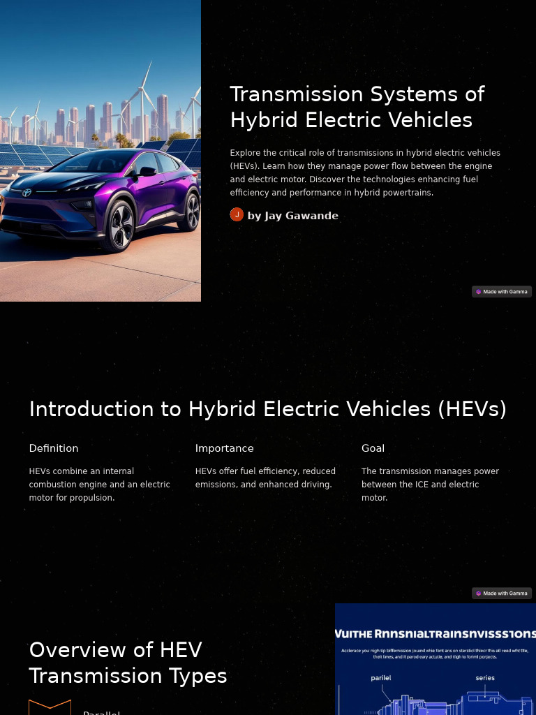 Transmission Systems of Hybrid Electric Vehicles | PDF | Hybrid Vehicle ...