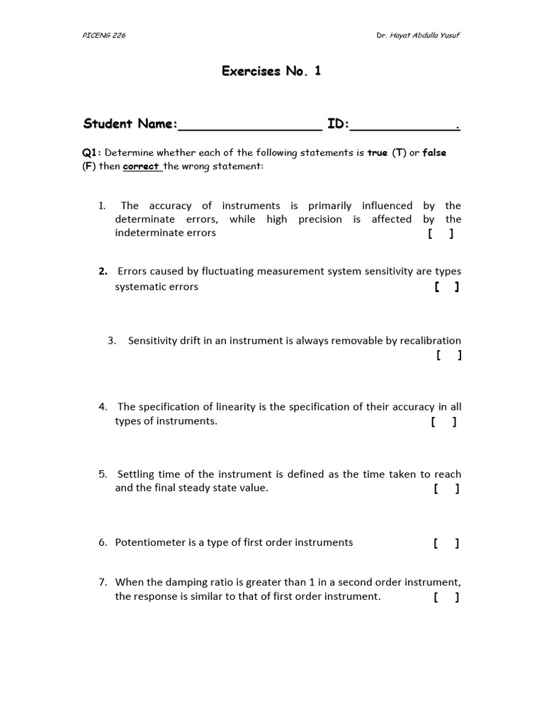 Excercises No. 1 | PDF
