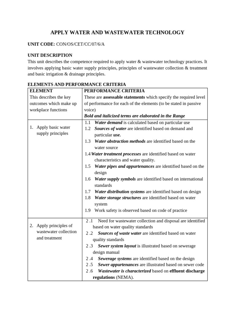 Water and Wastewater Technology Skills | PDF | Sewage Treatment ...