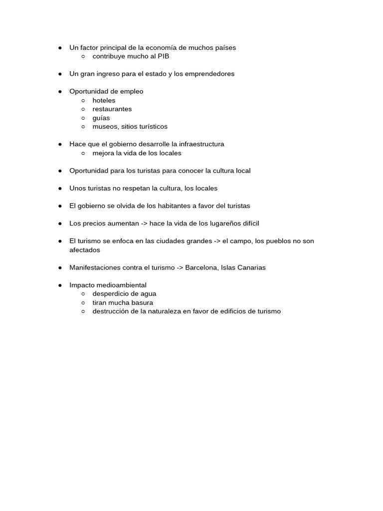 Impacto del Turismo en la Economía Local | PDF