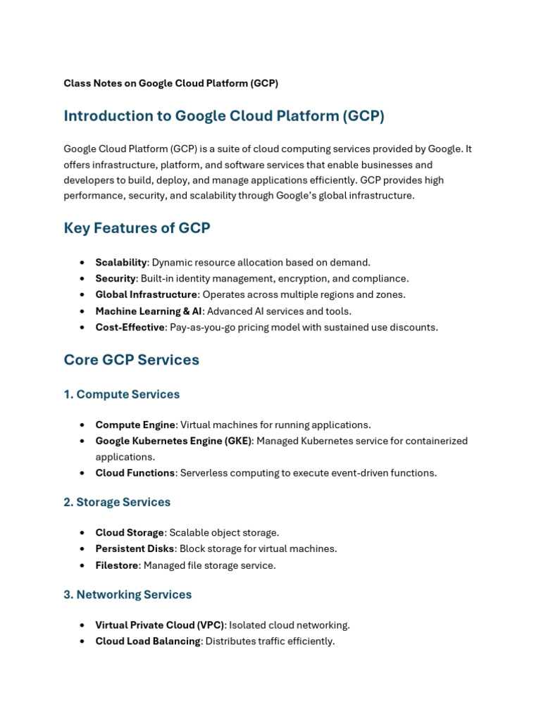 Google Cloud Platform Overview and Features | PDF | Cloud Computing ...