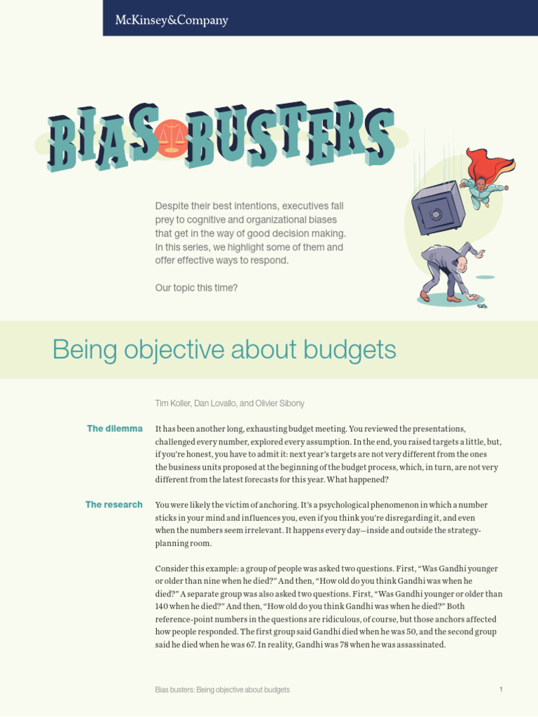 Bias Busters Being Objective About Budgets | PDF | Bias | Cognition
