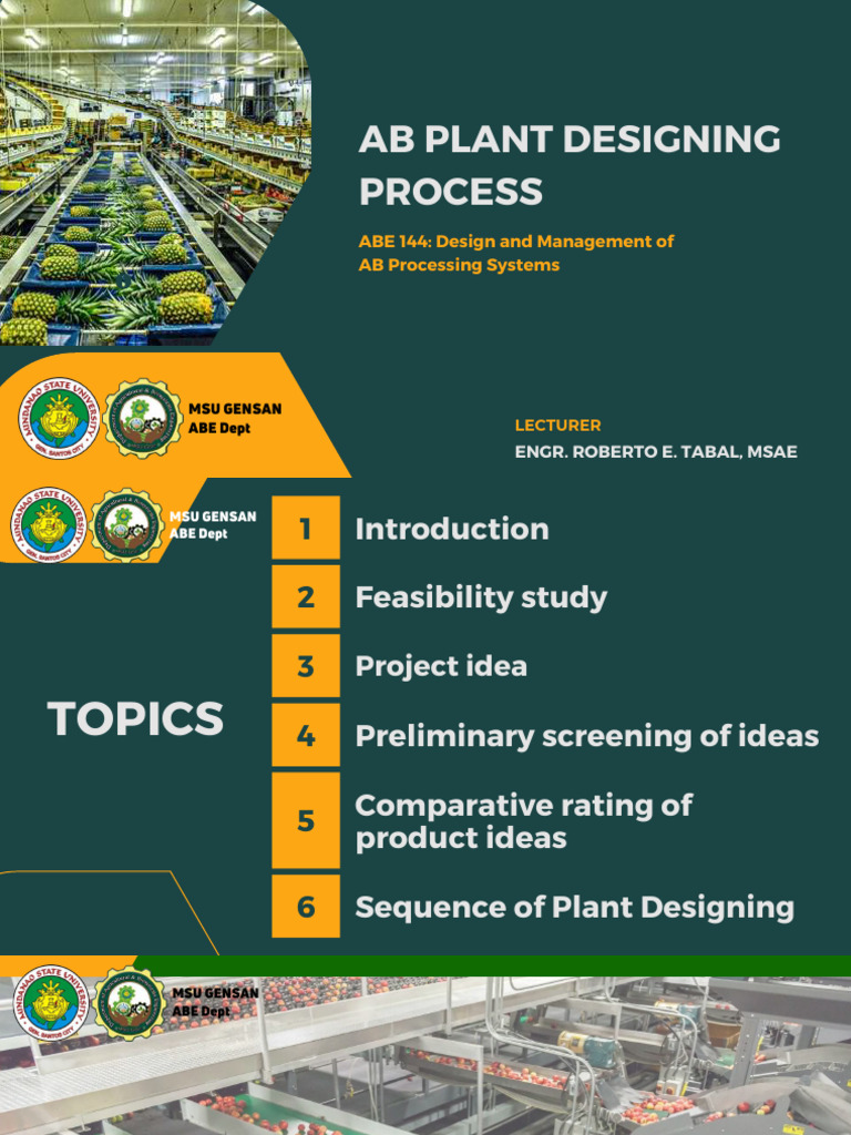AB Plant Design Process Overview | PDF | Market (Economics) | Composite ...