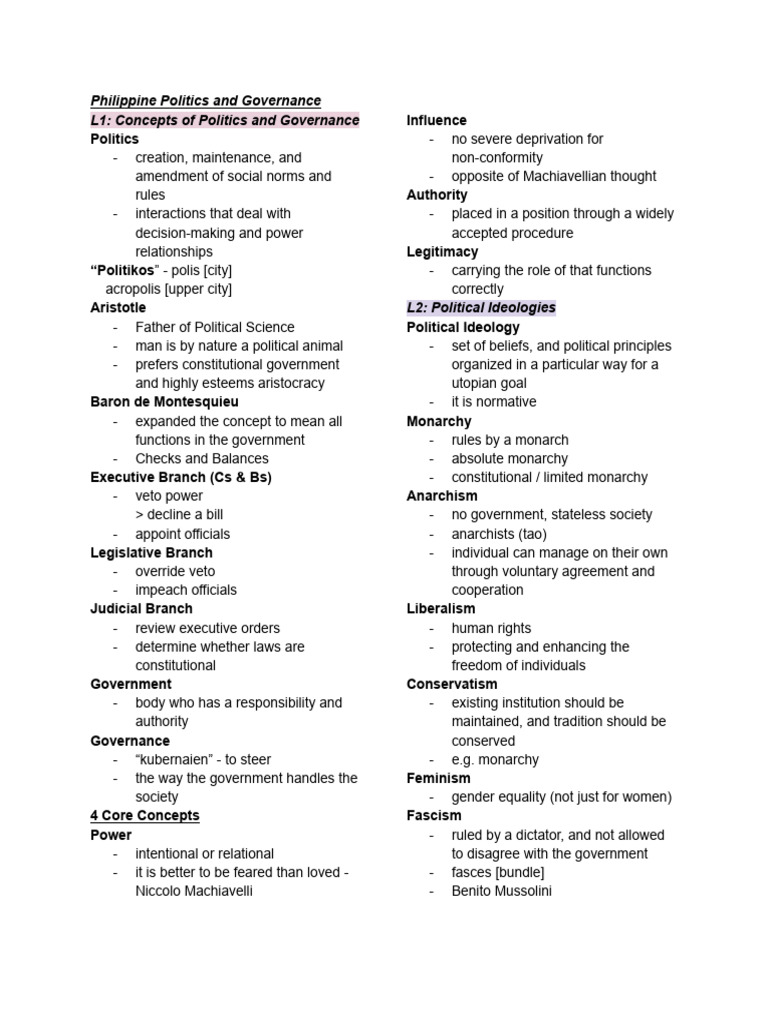 Philippine Politics and Governance Overview | PDF | Taxes | Government