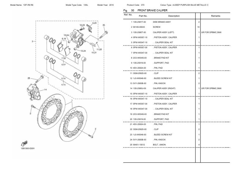 Yzf-R6 R6 Front Brake Caliper | PDF | Land Vehicles | Vehicle Parts