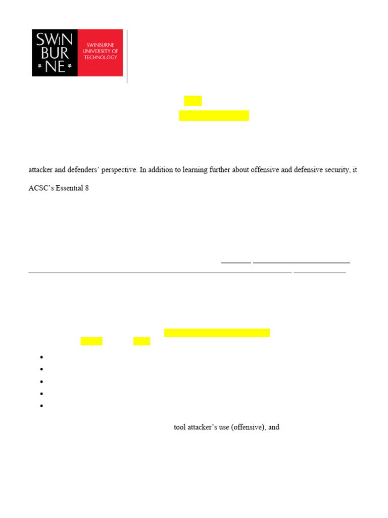 COS30015 Cyber Security Assignment Guide | PDF | Computer Security ...
