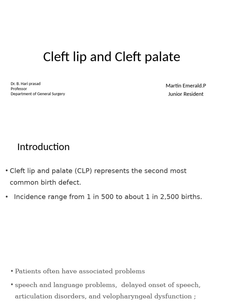 Cleft Lip and Palaate | PDF | Diseases And Disorders | Human Head And Neck