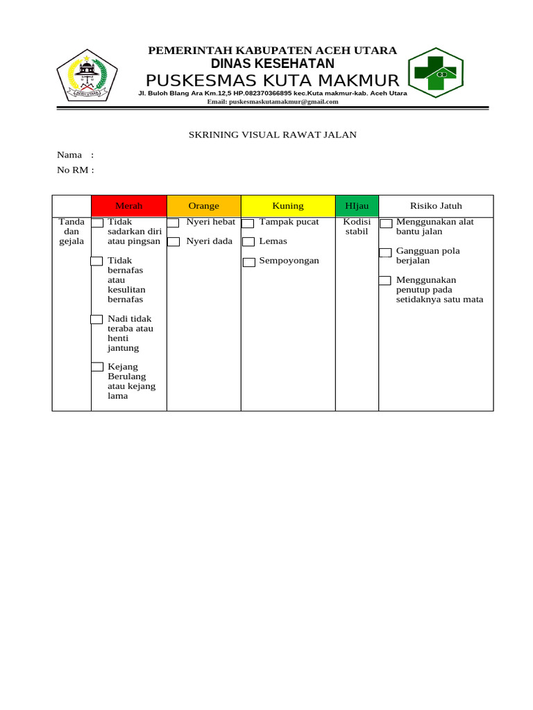 Skrining Visual Rawat Jalan Puskesmas | PDF