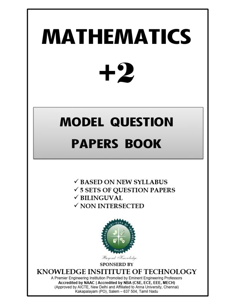 Mathematics Model Question Papers For 2 Pdf Ellipse Classical