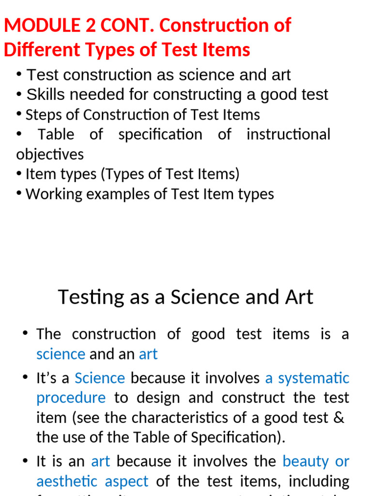 Constructing Effective Test Items | PDF | Multiple Choice