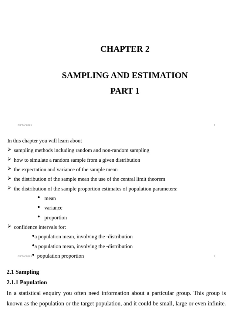 Chapter 2-Part 1 Applied Statistics | PDF | Sampling (Statistics ...