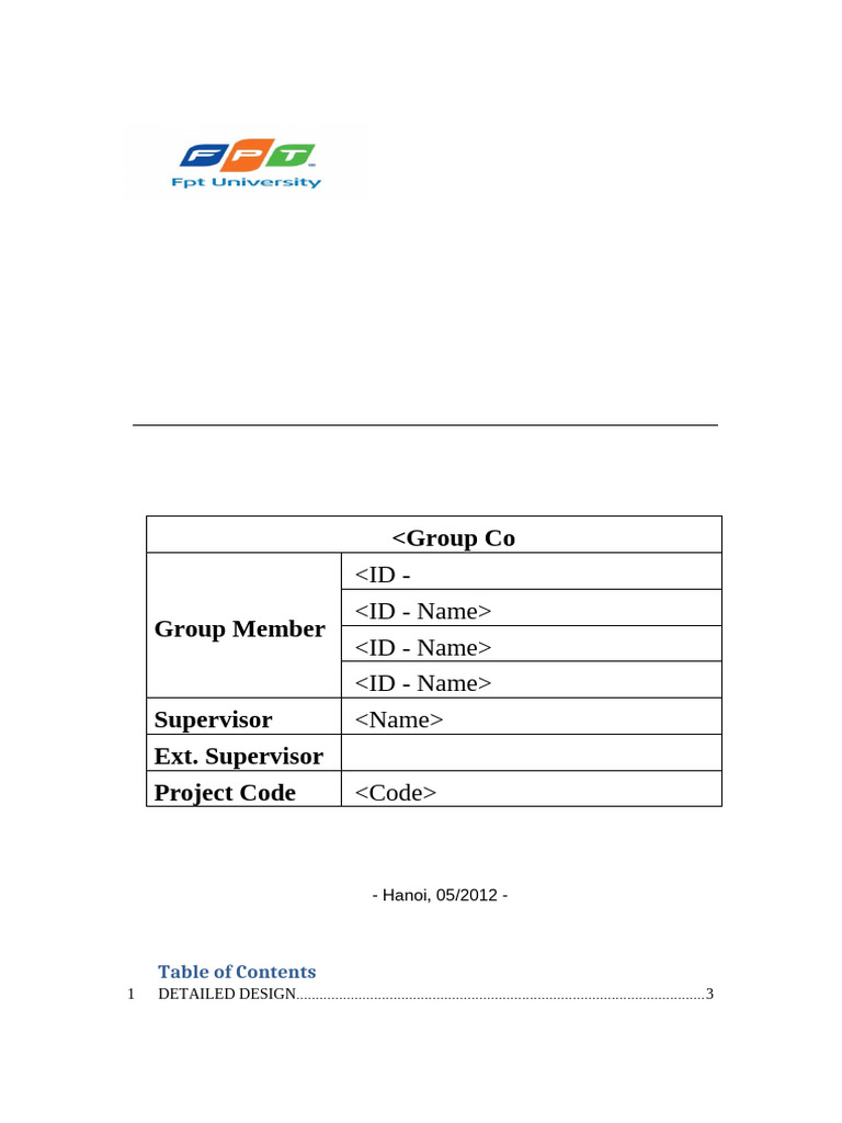 Detailed Design Document for FPT University | PDF | Database Design ...