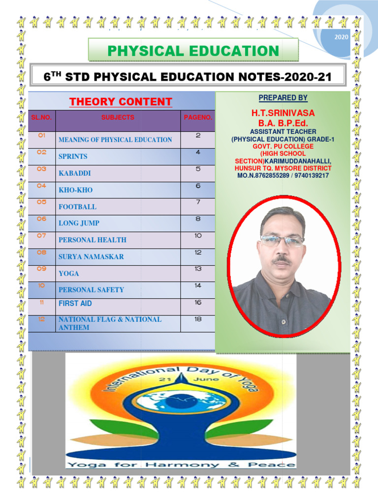 6th Standard Physical Education Notes | PDF | Patanjali