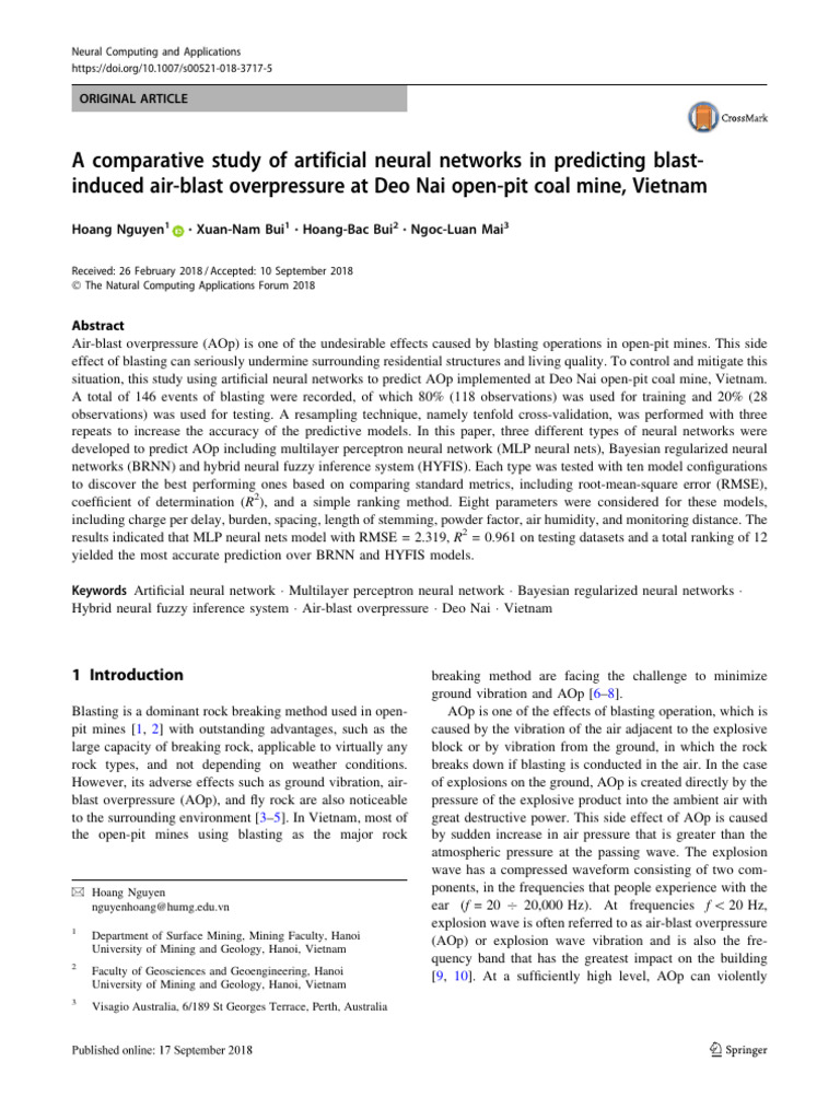 Neural Networks for Air-Blast Prediction | PDF | Artificial ...