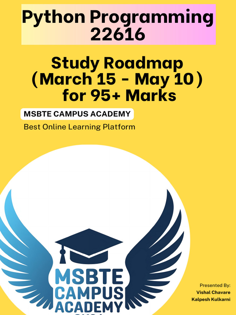 Python MSBTE Success Pack – Your Shortcut to 95+ Marks! | PDF | Object ...