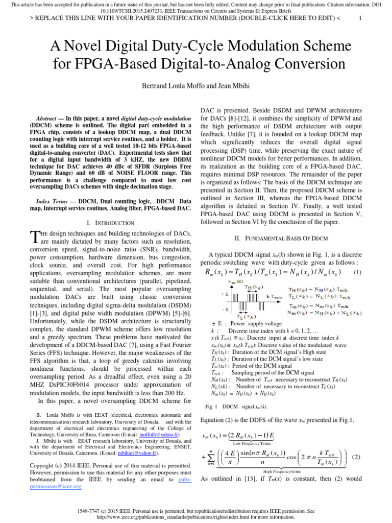 A Novel Digital Duty Cycle Modulation SC | PDF | Computer Engineering ...